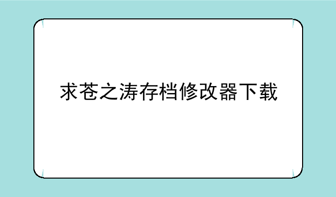 求苍之涛存档修改器下载