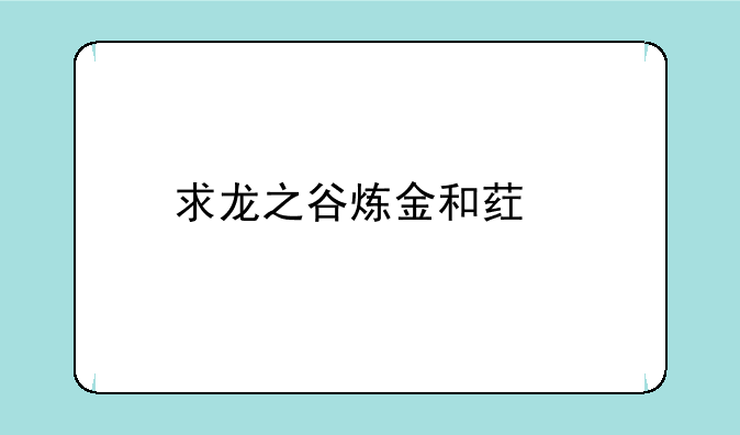 求龙之谷炼金和药剂怎么卡流浪？