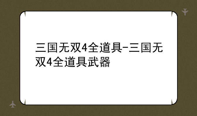 三国无双4全道具-三国无双4全道具武器